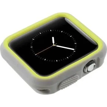 Příslušenství k chytrým hodinkám Flex gelový obal s barevným rámováním na Apple Watch 38mm - šedý/zelený