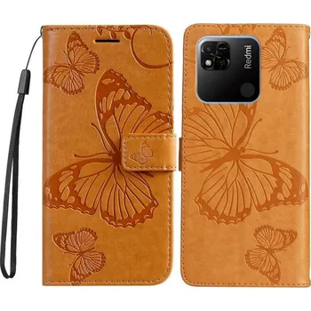 Pouzdro na mobilní telefon Big Butterfly knížkové pouzdro na Xiaomi Redmi 10A - žluté