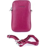 Malá růžovo-červená crossbody kabelka na mobil a doklady David Jones 6937