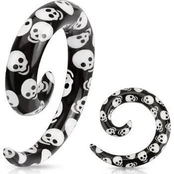 Piercing Piercingate Roztahovák do ucha - lebky - PTP00293 - Barva/Motiv: Lebky, Průměr Tunely, plugy, roztahováky: 4 mm