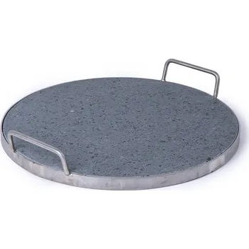 Příslušenství pro gril Grilovací kámen lávový kulatý, prům. 50x2 cm v nerezovém rámu (Kulatý grilovací kámen lávový průměr 50cm, tloušťka 2cm (původ: Itálie) v nerezovém rámu)