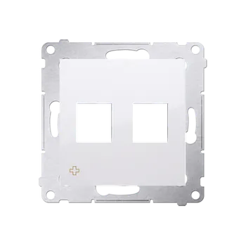 Elektrická zásuvka SIMON 54 DKP2.01/AB11 Kryt teleinformačních zásuvek na Keystone plochá dvojitá, antibakteriální bílá
