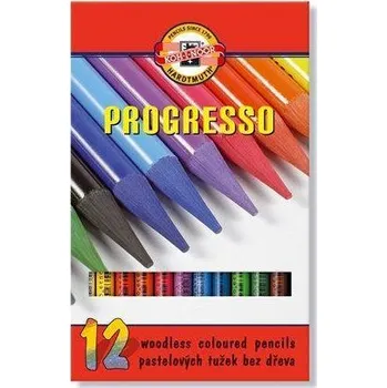 Kresba Koh-i-noor Progresso Barevné pastelky Progresso 8756/12, 12ks, bez dřeva, KOH-I-NOOR 400218
