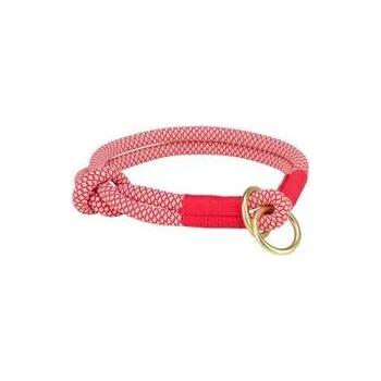 Obojek pro psa Soft Rope kulatý polostahovací obojek, červená/krémová S: 35 cm/ 10 mm