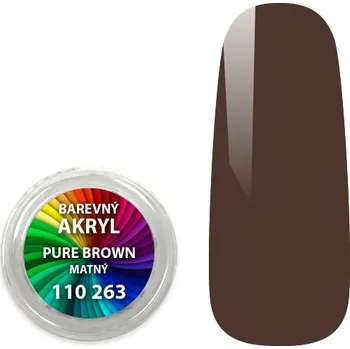 Umělé nehty Akryl pudr matný - Pure Brown - 4 ml