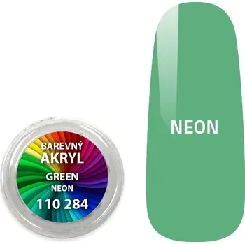Umělé nehty Akryl pudr neonový - Green - 4 ml