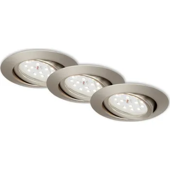 Bodové svítidlo BRILONER 3ks sada LED vestavné svítidlo, pr. 8,2 cm, 3,5 W, matný nikl BRI 7172-032