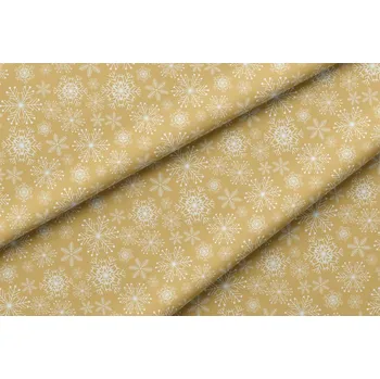 Orbytex Vánoční látka teflonová š.160cm - V1 - vločky zlaté