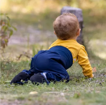 Chlapecké kalhoty Dupeto Moje první softshellky Tmavomodré, teplejší s fleecem 68/74/80