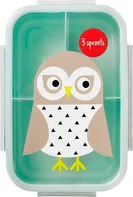 3 Sprouts Krabička na svačinu Bento Owl 21,6 x 14,6 cm Mint