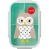 Svačinový box 3 Sprouts Krabička na svačinu Bento Owl 21,6 x 14,6 cm Mint
