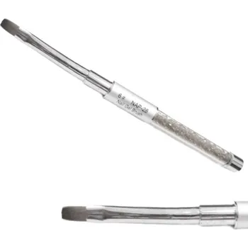 Umělé nehty Štětec č.6 - plochý, rovný - čiré kamínky