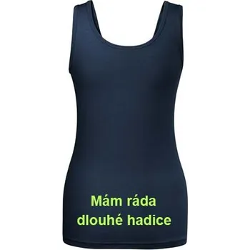 Dámské tílko Mám ráda dlouhé hadice Barva: Tmavě-modrá, Velikost: L