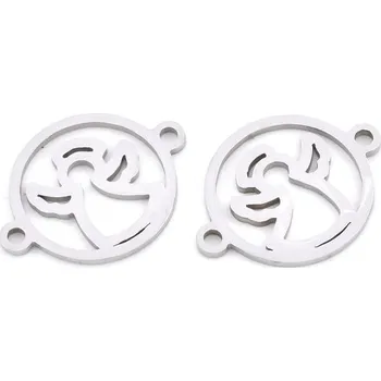 Přívěsek Přívěsek z nerezové oceli se dvěma očky-andílek 20x15x1 mm