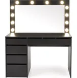Toaletní stolek HOLLYWOOD s LED osvětlením 120 cm černý