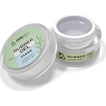 Umělé nehty UV/LED gel Rubber - Clear 50 g - modelovací