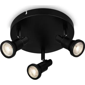 Bodové svítidlo BRILONER LED bodové svítidlo pr. 21 cm 3xGU10 4,8W 400lm černá IP44 BRI 2992-035R