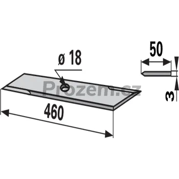 Pracovní nůž Nůž drtiče pro Biso, Epple, 460/3/50/18 mm, hladký, 288014010011, 288014010011, 118013, E649047