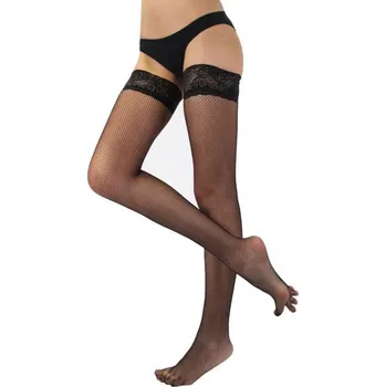 Dámské punčochy FISHNET HOLD UP silonové prstové nadkolenky ToeToe