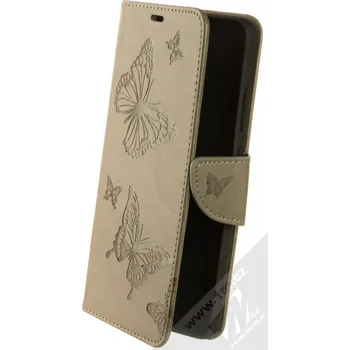 Pouzdro na mobilní telefon 1Mcz Bridges Roj motýlů 1 Book flipové pouzdro pro Nokia 2.4 šedobéžová (taupe)