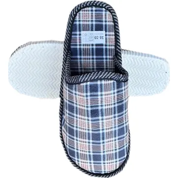 Dámské pantofle Numberoplus Dámské domácí papuče - Karo Modrá 37-38