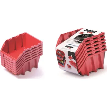 Úložný box Prosperplast Set úložných boxů 6ks BINEER LONG SET 249x158x213 mm - barva: červená