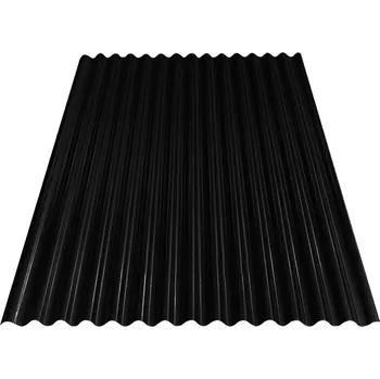 plechová krytina BRAVO vlnitý plech S18 - RAL 9005 černá 0,5x1102x3000 mm