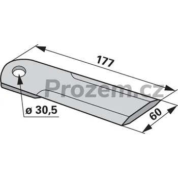 Pracovní nůž Nůž drtiče pro Claas, 177/5/60/30,5 mm, hladký, 0656410