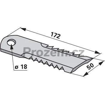 Pracovní nůž Nůž drtiče pro New Holland, 172/5/50/18 mm, ozubený, 84437624