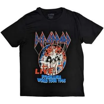 Pánské oblečení Merch Def Leppard: Def Leppard Unisex T-shirt: Pyro World Tour (large) L