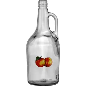 Láhev Láhev Frucognac s Uchom - 1.75 bezbarevná + obtisk jablká 2 červeno žlté