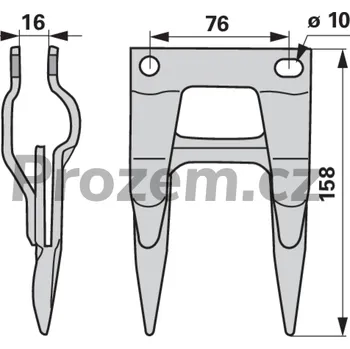 Zadní díl výfuku Dvojitý prst / Dvojprst, 158/76 mm, 1811105