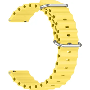 Chytré hodinky Vroubkovaný řemínek s přezkou 22mm Barevná varianta: Žlutý