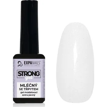 Umělé nehty UV/LED Gel modelovací Strong - Mléčný se třp.11 ml