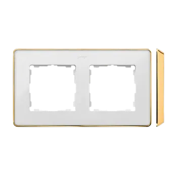 vypínač SIMON 82 Detail 8201620-245 rámeček 2 - násobný Detail SELECT-kov, bílá / základna zlato