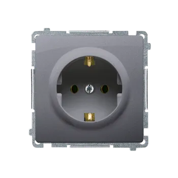 Elektrická zásuvka SIMON Basic BMGSZ1Z.01/43 Zásuvka jednonásobná typu Schuko (strojek s krytem) s clonkami, 16 A, 250