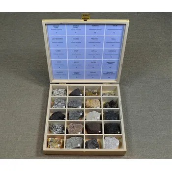 Dřevěná hračka Sada hornin v dřevěné kazetě, 20 ks