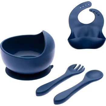 Take it shop Dětská silikonová barevná sada s miskou Barva: Tmavě modrá
