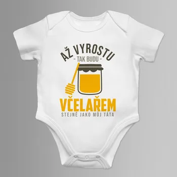 Žertovný předmět Až vyrostu, tak budu včelařem - dětské body s potiskem