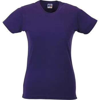 Dámské tričko Dámské bavlněné měkčené tričko Slim fit Russell Barva: Fialová, Velikost: XL Z155F