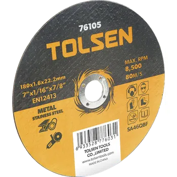 Řezný kotouč TOLSEN Řezný kotouč na nerez 180 × 1,6 × 22 mm 76105