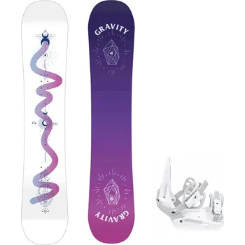 Snowboard Gravity snowboards Snowboard komplet Gravity Sirene white 24/25 + vázání S230 white Velikost: 156 cm, Velikost vázání: S/M