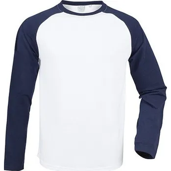 Pánské tričko Pánské triko s dlouhým Baseball rukávem SF Men Barva: bílá - modrá oxfordská, Velikost: L SFM271