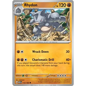 Karetní hra Rhydon 112/165 - Scarlet & Violet 151 Typ karty: Non-Holo