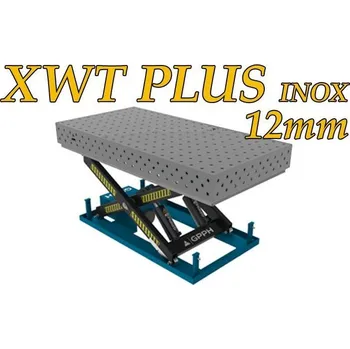 Dílenský stůl GPPH Svařovací stůl XWT PLUS INOX - nerez (12mm) s hydraulickým systémem - 1200x1200mm - díry 28mm, spon 100x100mm