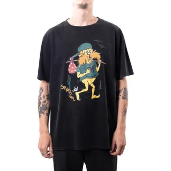 Pánské tričko FALLEN triko - The Wanderer Tee Black Enzymatic Wash (BLACK ENZYMATIC WASH)