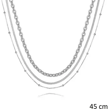 Řetízek Zlatnictví Helios Trojřadý náhrdelník - chirurgická ocel