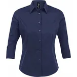 Dámská strečová košile Sol's se 3/4 rukávy Barva: modrá tmavá, Velikost: M L631