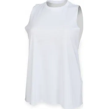 SF Women Dámské tílko ke krku s nezačištěnými průramky Barva: Bílá, Velikost: XS SF232