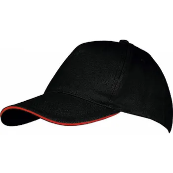 Kšiltovka Sol's 5 panelová baseballová kšiltovka Long Beach s kovovou přezkou Barva: černá - červená LC00594